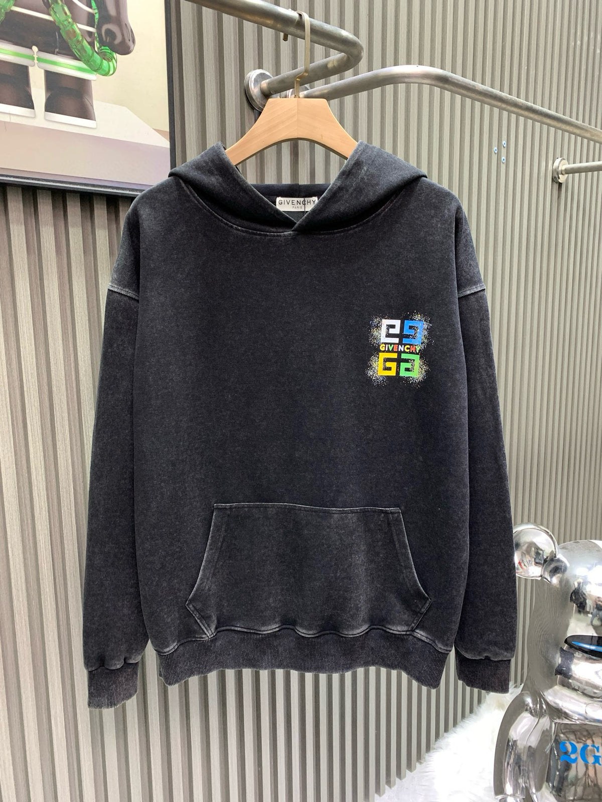 New autumn and winter vintage washed hooded sweatshirt