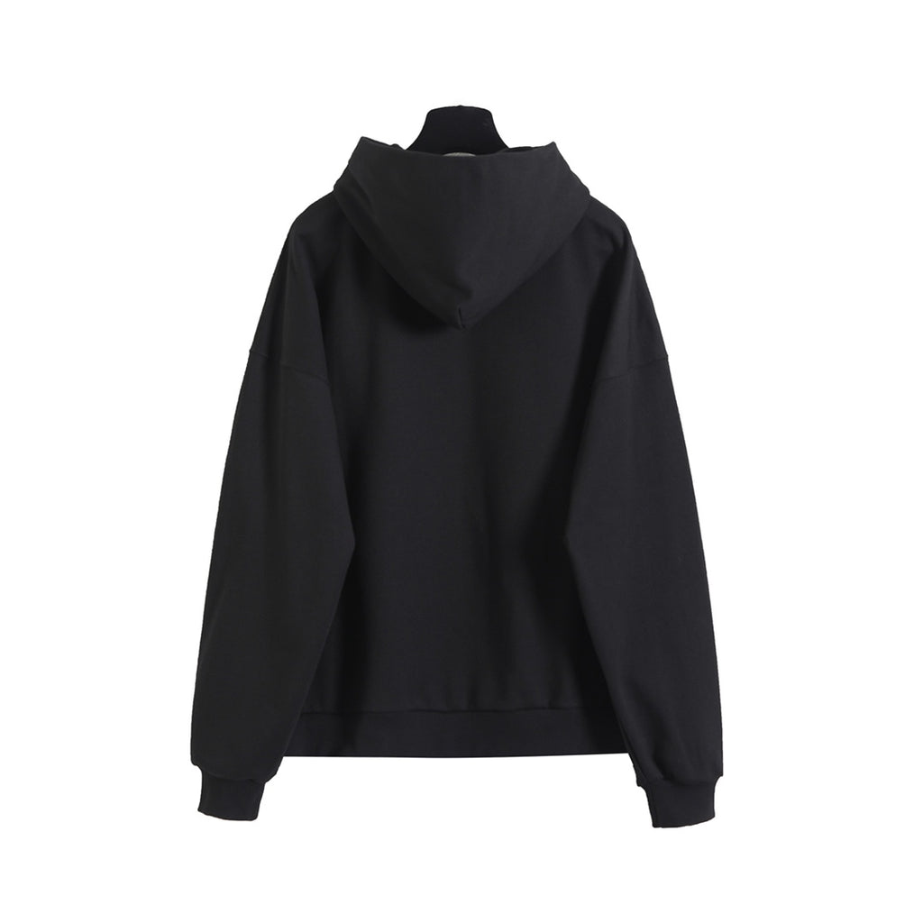 Scissors, wheat ear embroidery, hooded sweatshirt
