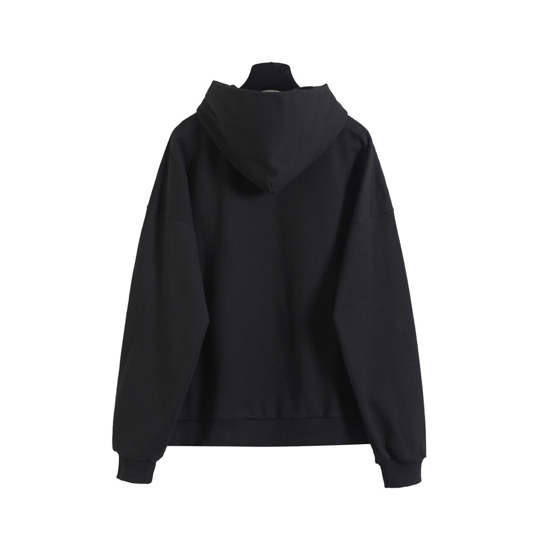 Scissors, wheat ear embroidery, hooded sweatshirt