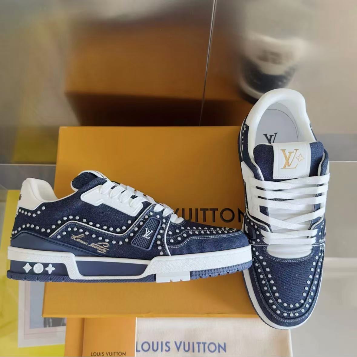 Denim Blue Rivet Sneakers