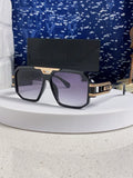 Steampunk retro square frame double beam sunglasses
