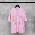 Imported direct spray printed short sleeved T-shirt