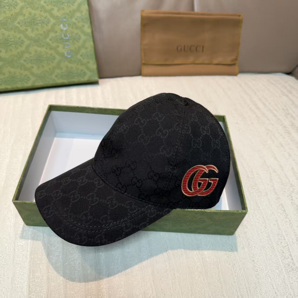 Embroidered baseball cap on the side