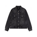 Classic back crown rhinestone vintage denim jacket