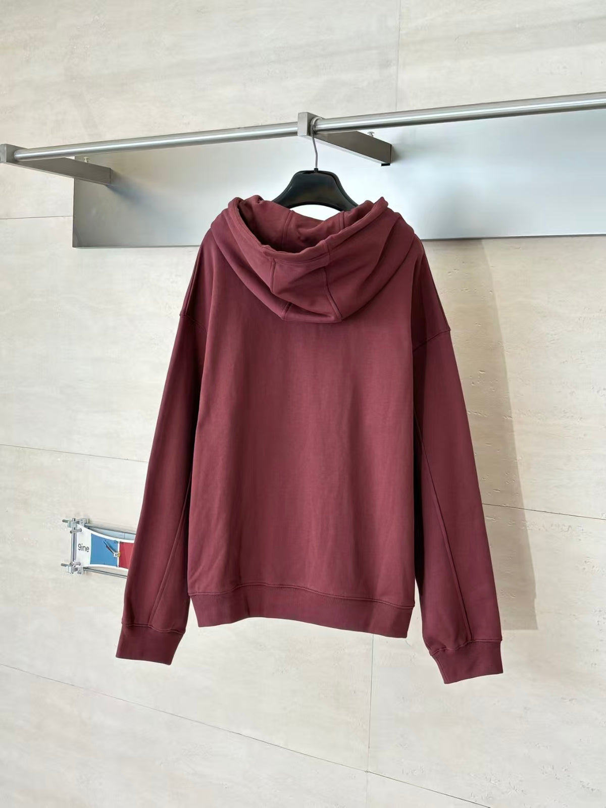 Embroidered zipper hooded sweatshirt jacket