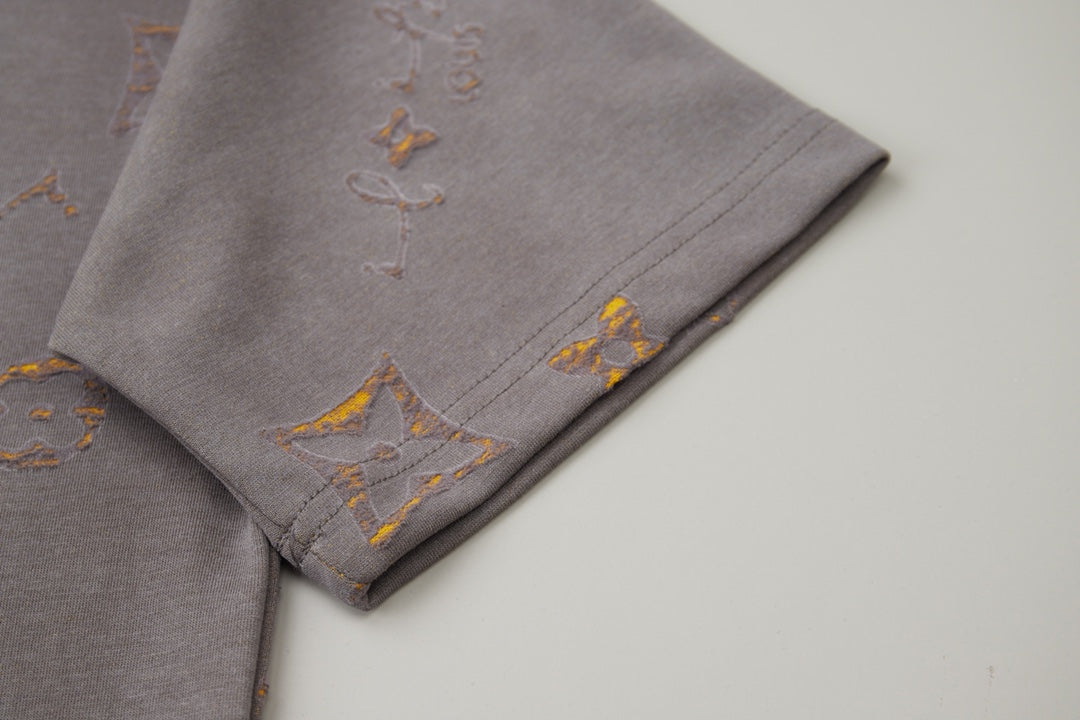Classic logo burned jacquard short sleeved shirt