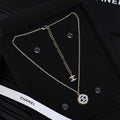 Two tone gold coin palace retro round necklace
