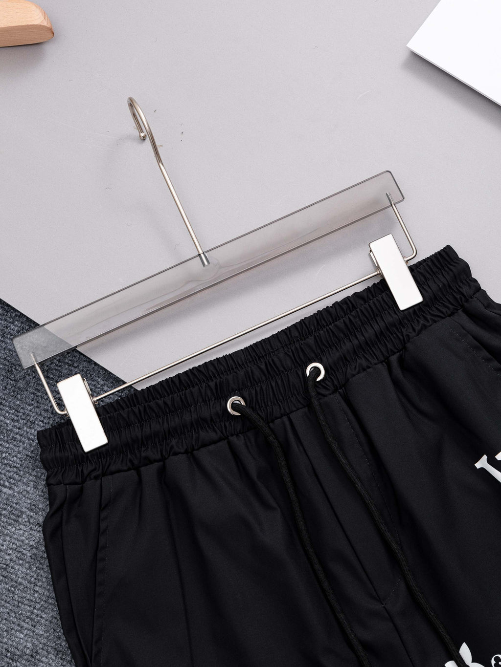 Straight striped spliced quick drying beach shorts