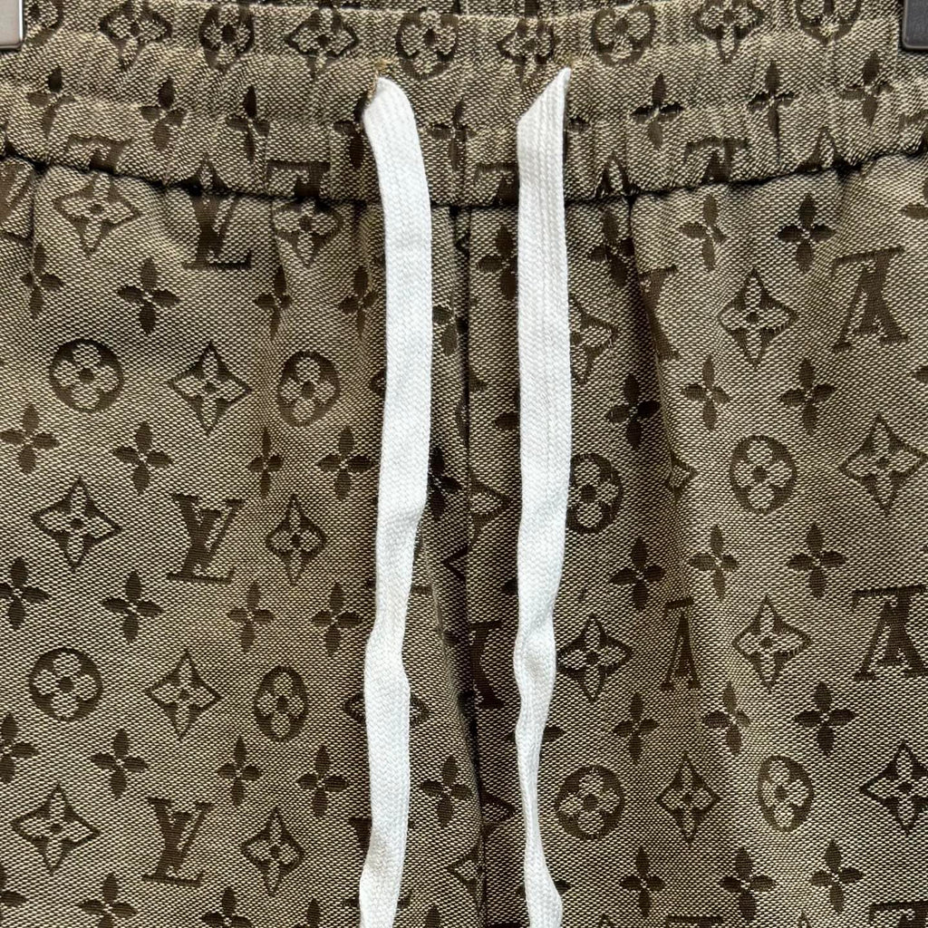 Full printed logo jacquard denim shorts