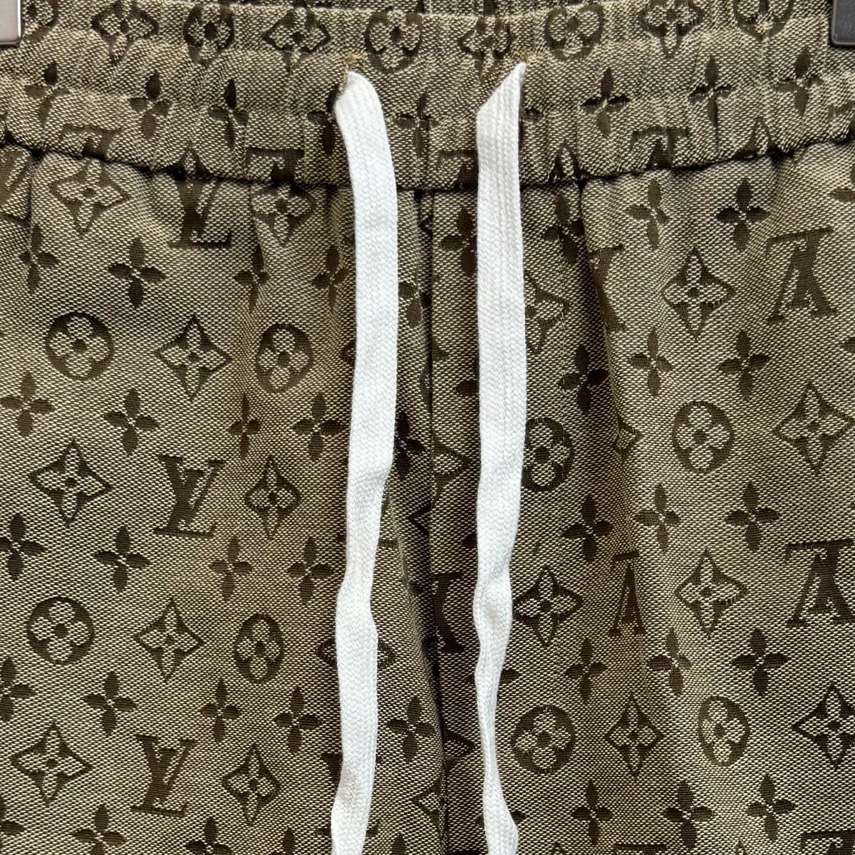 Full printed logo jacquard denim shorts