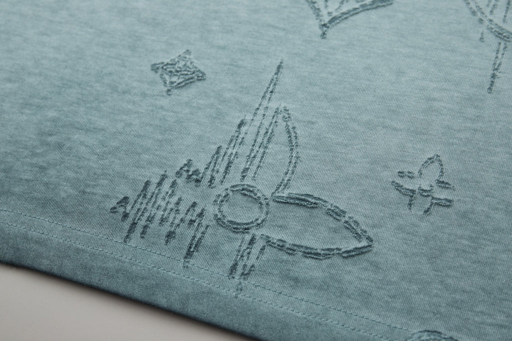 Burnt jacquard short sleeved shirt