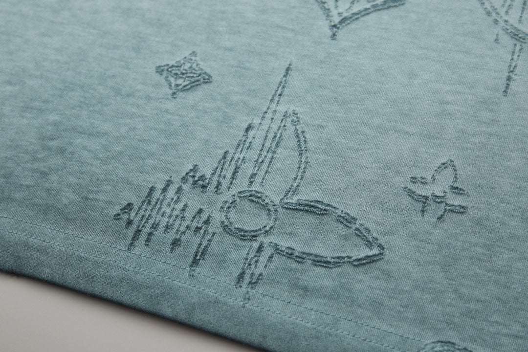 Burnt jacquard short sleeved shirt
