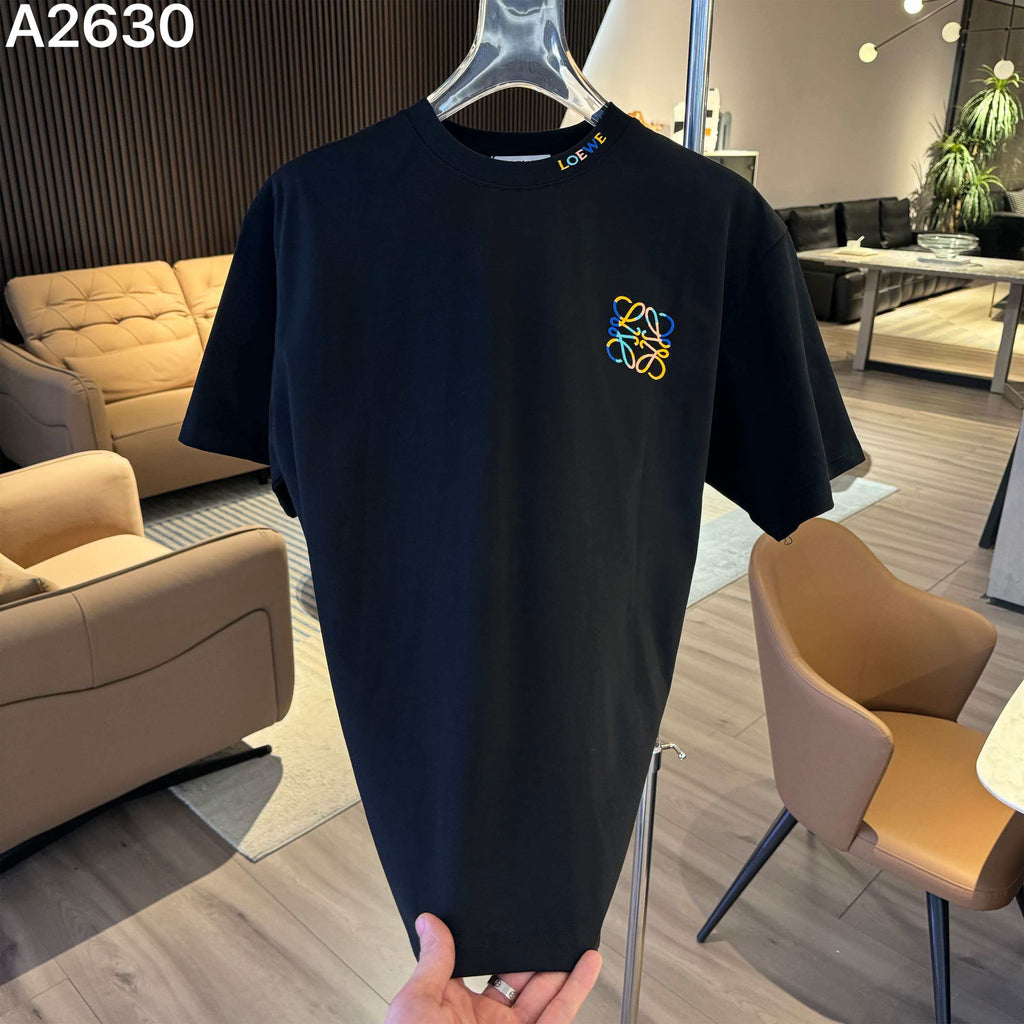 26ss new embroidery craft logo letter short sleeved shirt
