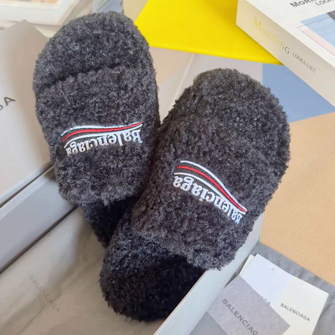 Thick sole, waterproof platform, wool slippers