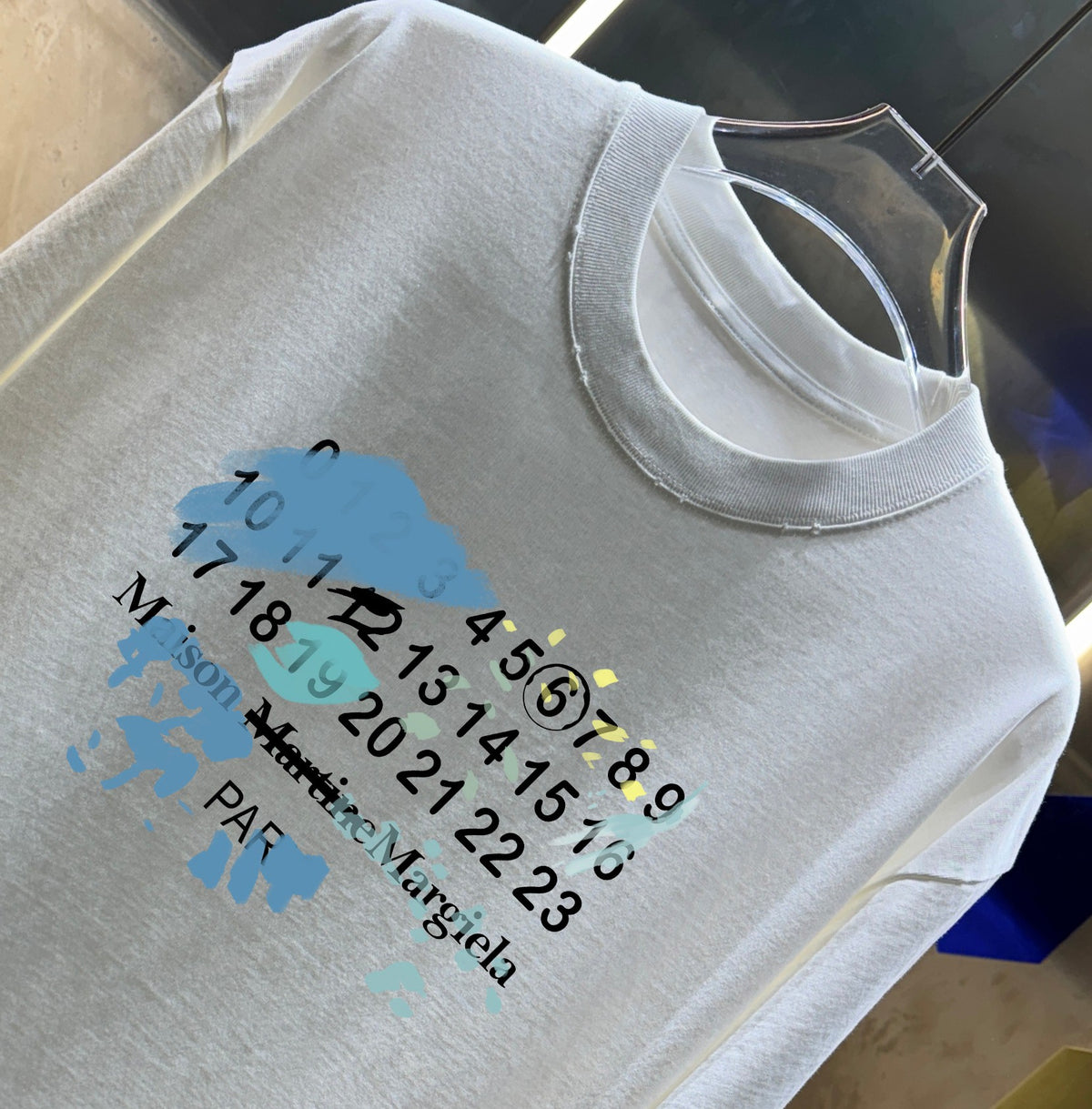 Wash and grind 320g round neck short sleeved T-shirt