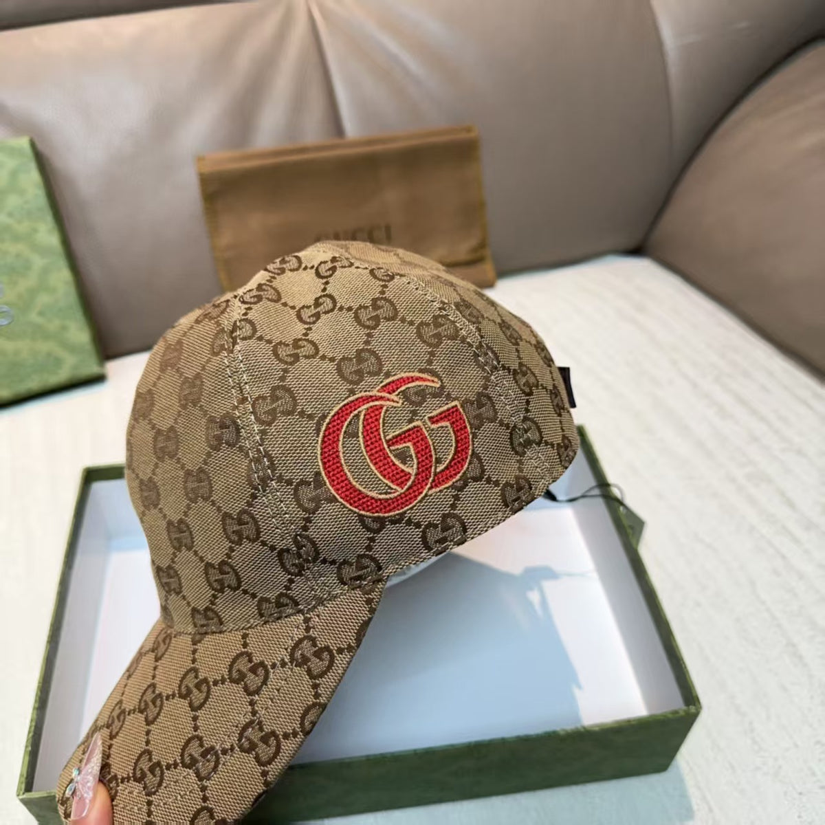 Embroidered baseball cap on the side