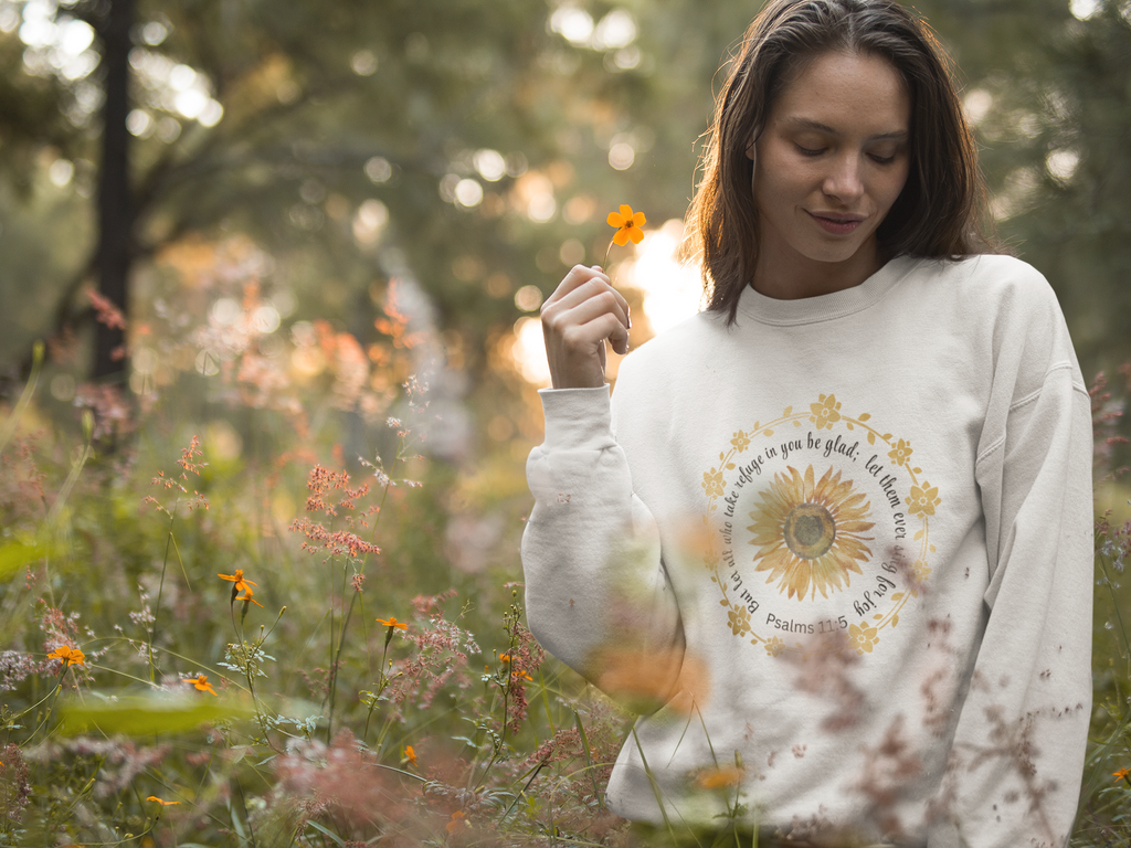 God is My Refuge Sweatshirt Cozy Christian Sweatshirt