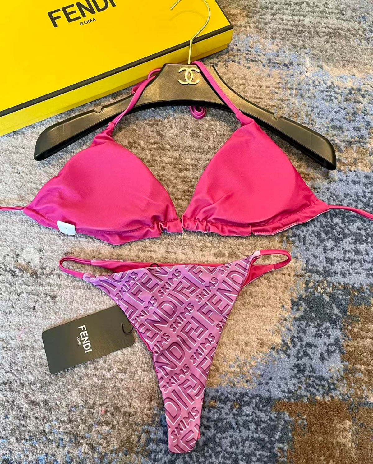 New printed lace up swimsuit