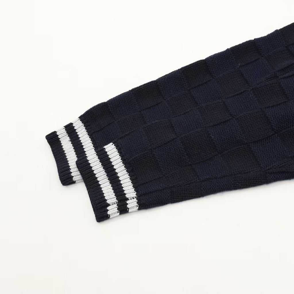 Small checkerboard sweater cardigan