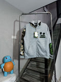 Smiling hooded zipper jacket