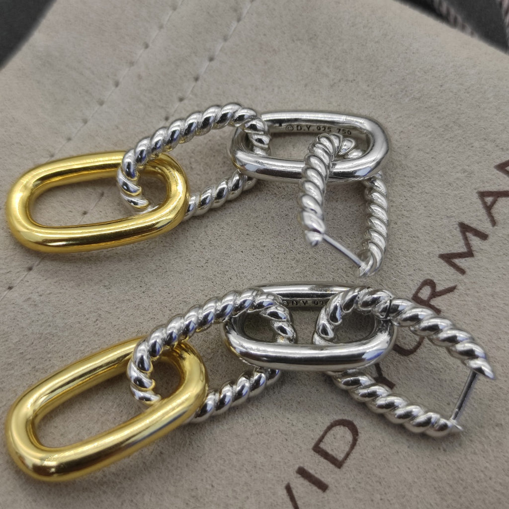 Color coded button buckle earrings