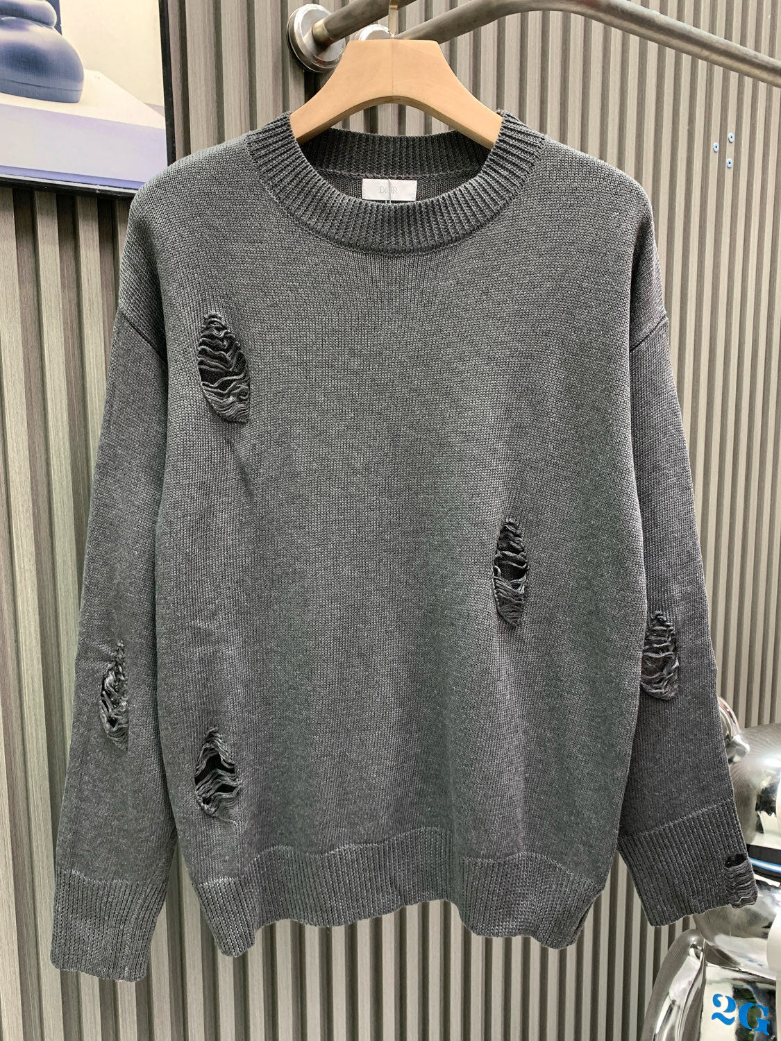 Sheep wool blended plain knitted sweater