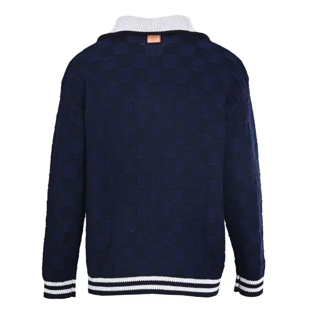 Small checkerboard sweater cardigan