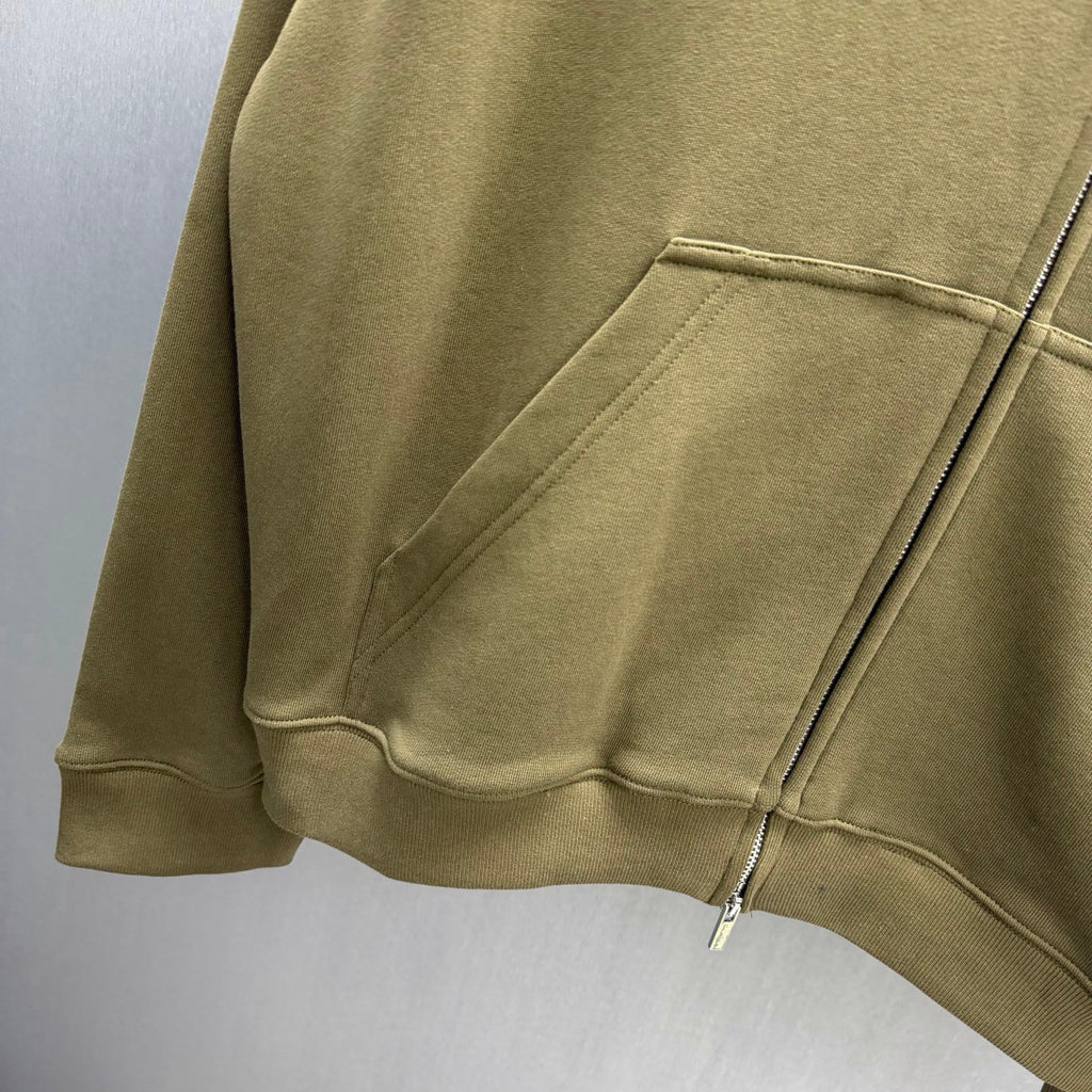 Adhesive hooded zipper hoodie