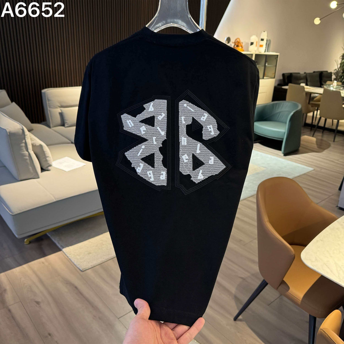 26ss new embroidery craft logo letter short sleeved shirt