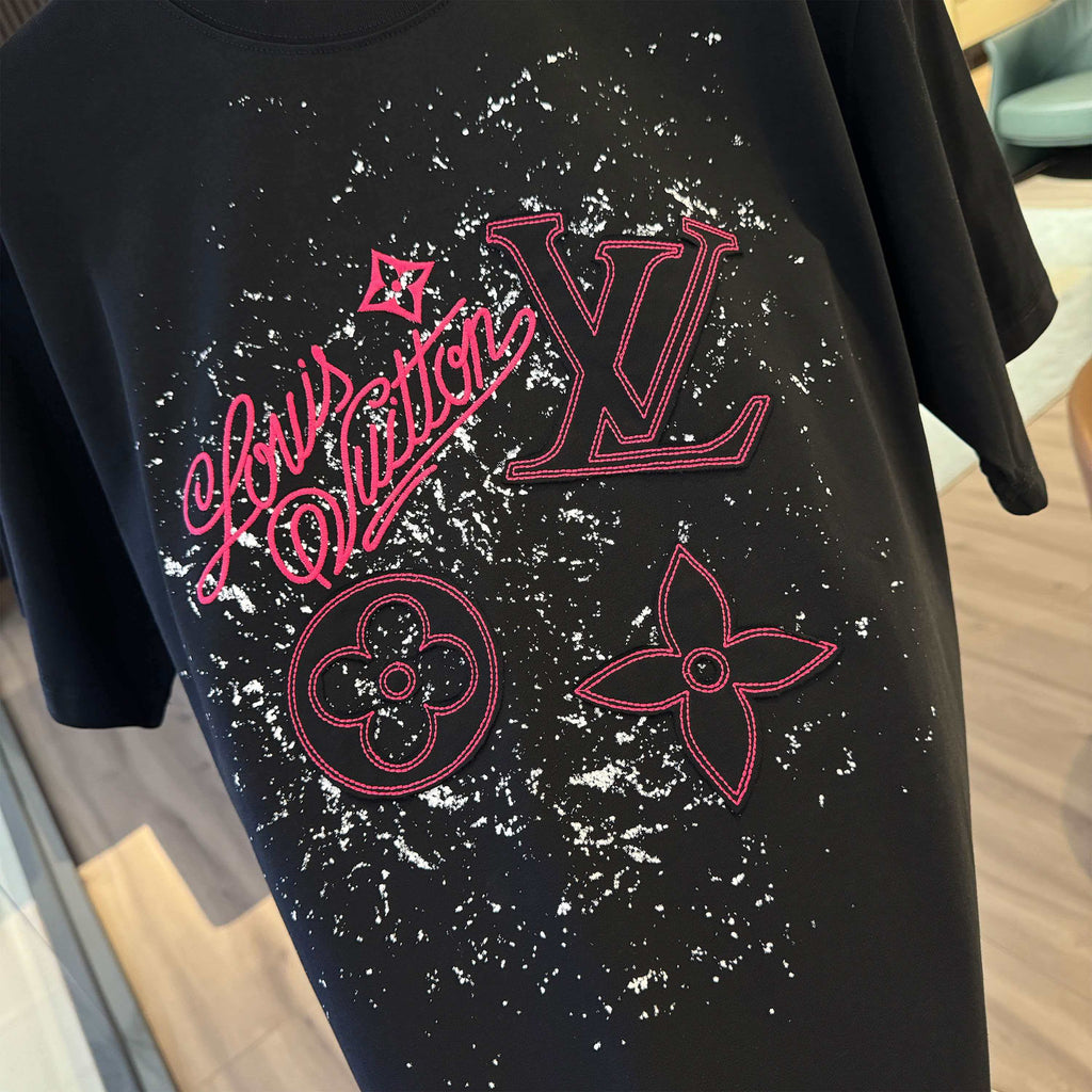 26ss new embroidery craft logo letter short sleeved shirt Heavy craftsmanship