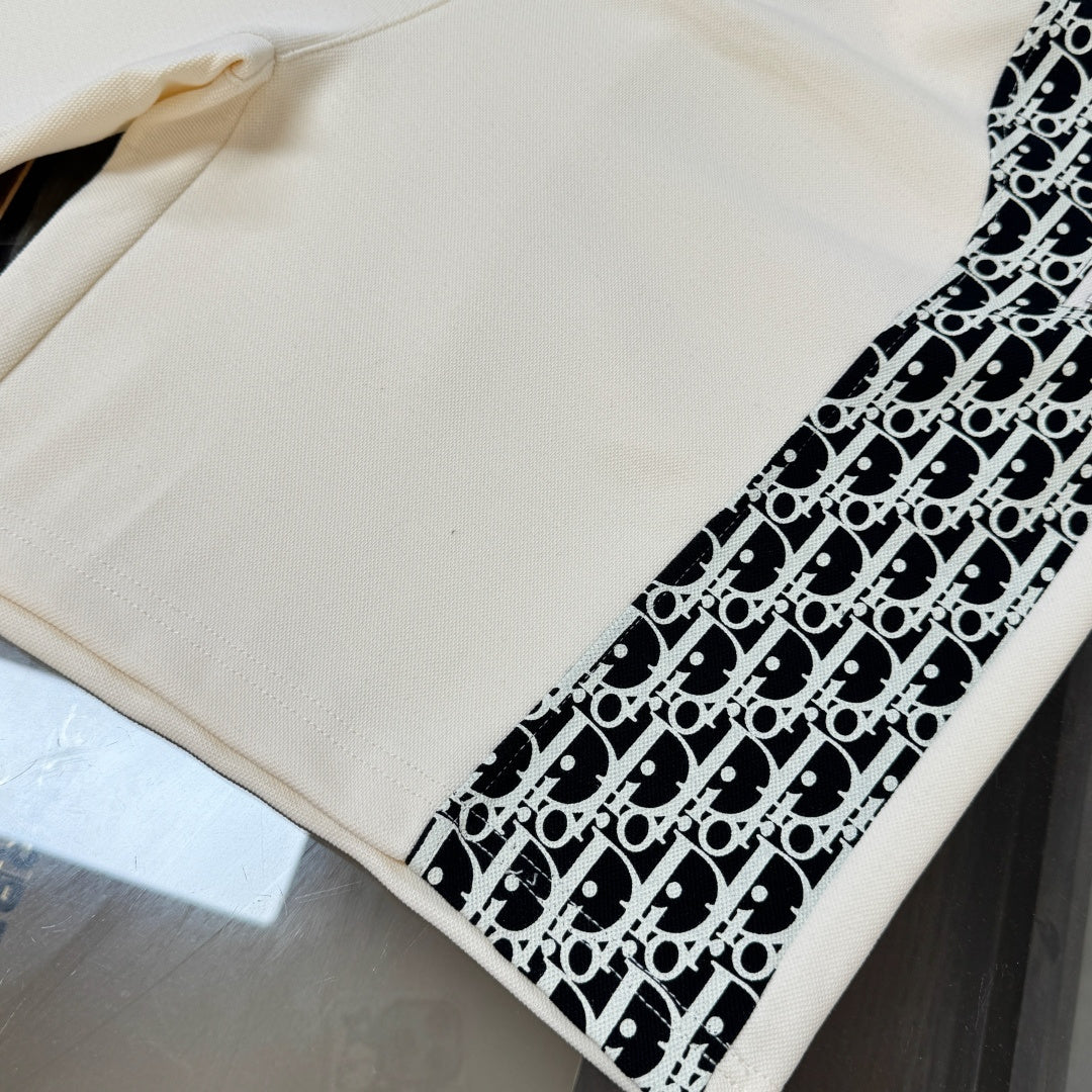 Latest double-sided letter jacquard splicing casual shorts