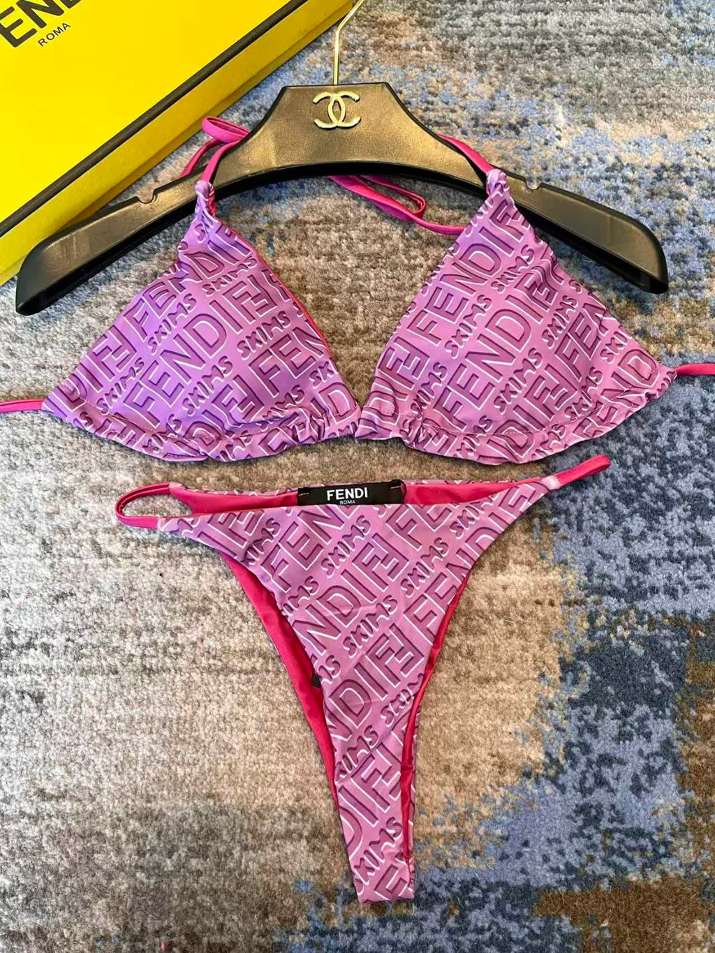 New printed lace up swimsuit