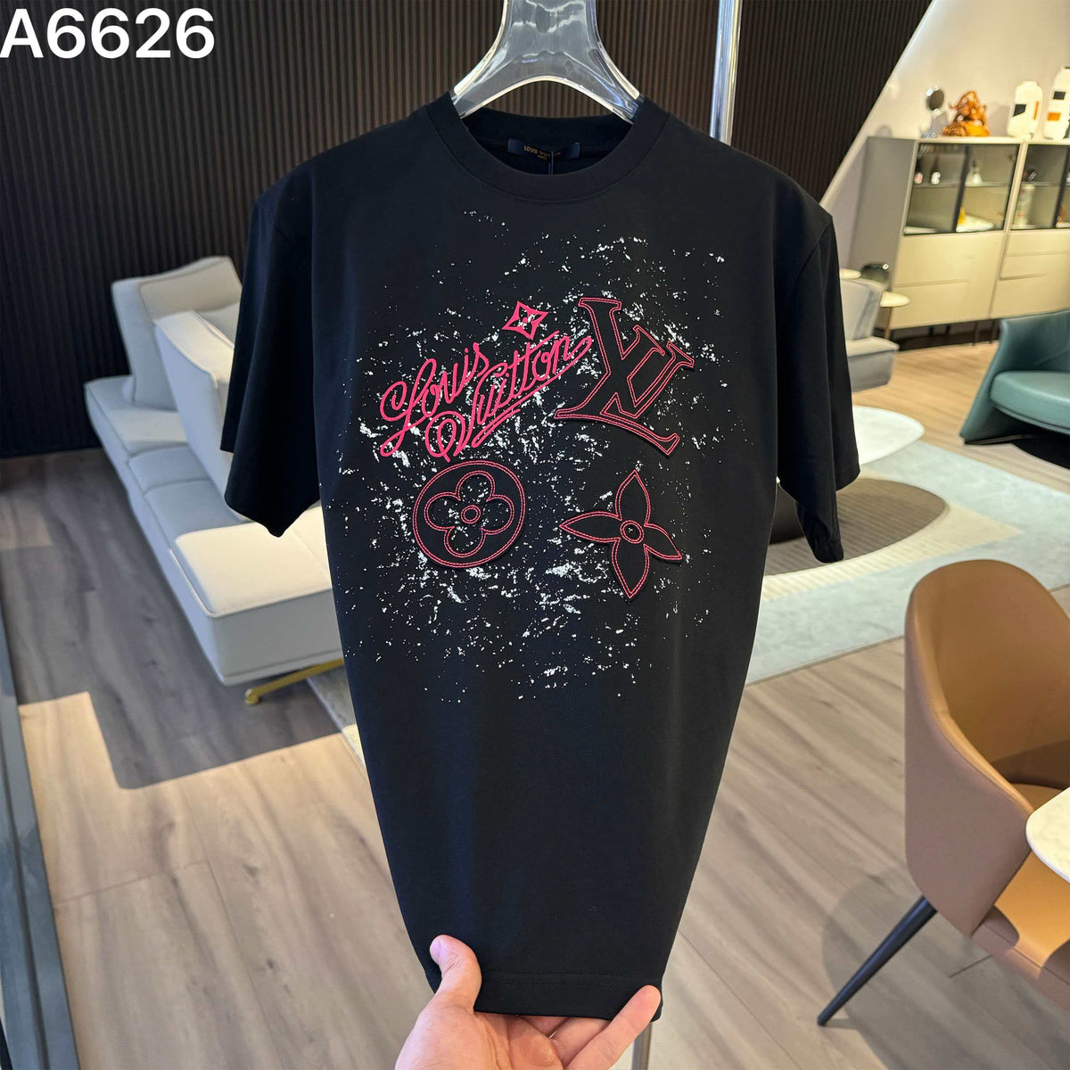 26ss new embroidery craft logo letter short sleeved shirt Heavy craftsmanship