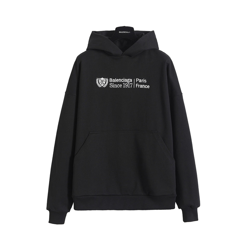 Scissors, wheat ear embroidery, hooded sweatshirt
