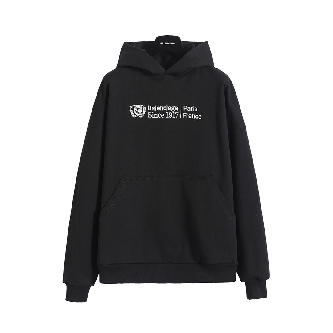 Scissors, wheat ear embroidery, hooded sweatshirt