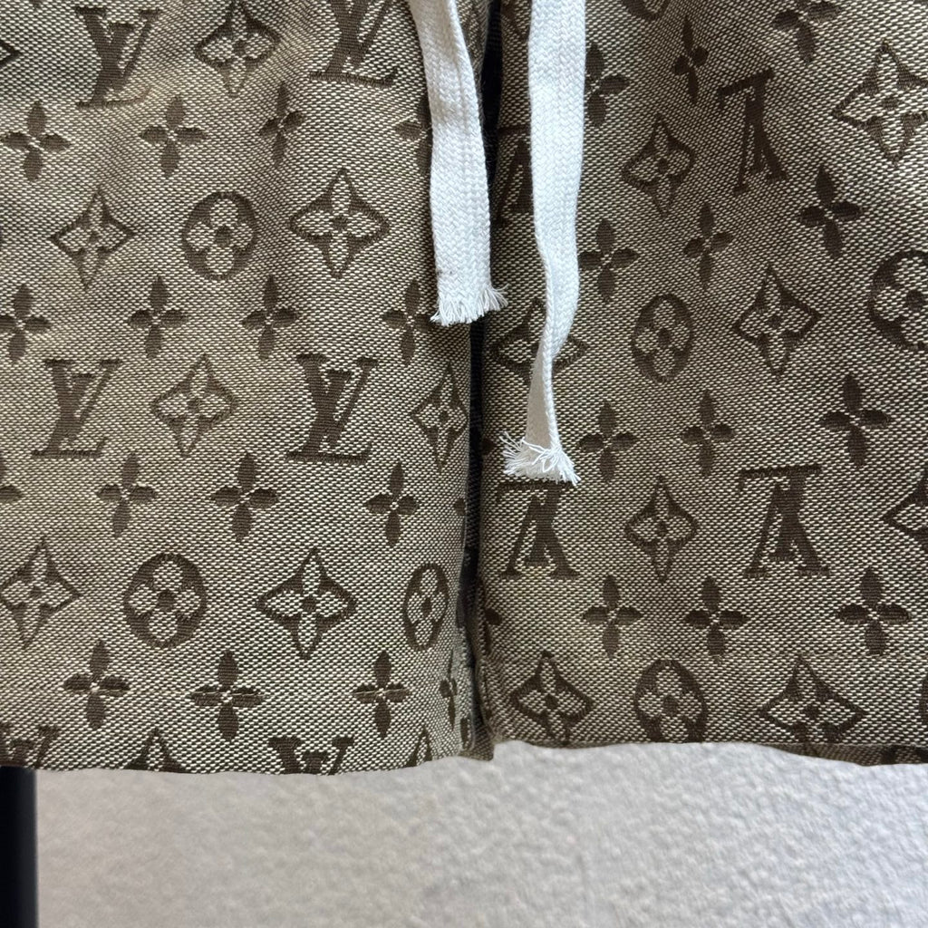 Full printed logo jacquard denim shorts