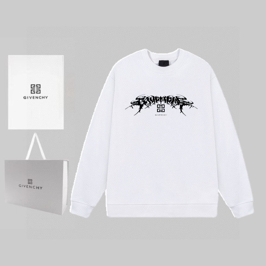 Spring and Autumn New Graffiti Pattern Round Neck Hoodie Casual Sweatshirt