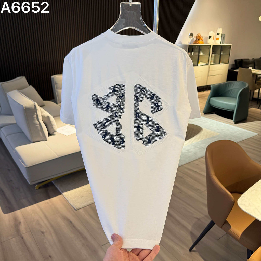 26ss new embroidery craft logo letter short sleeved shirt