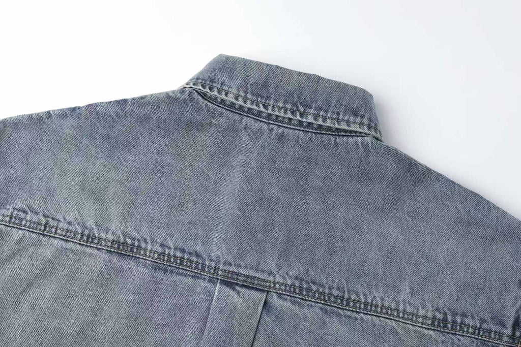 Washed shirt jacket