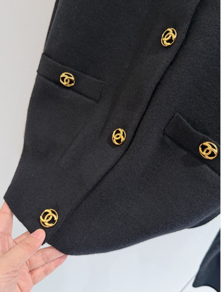 Women’s Classic Soft Knit Cropped Outerwear with Decorative Pocket Buttons