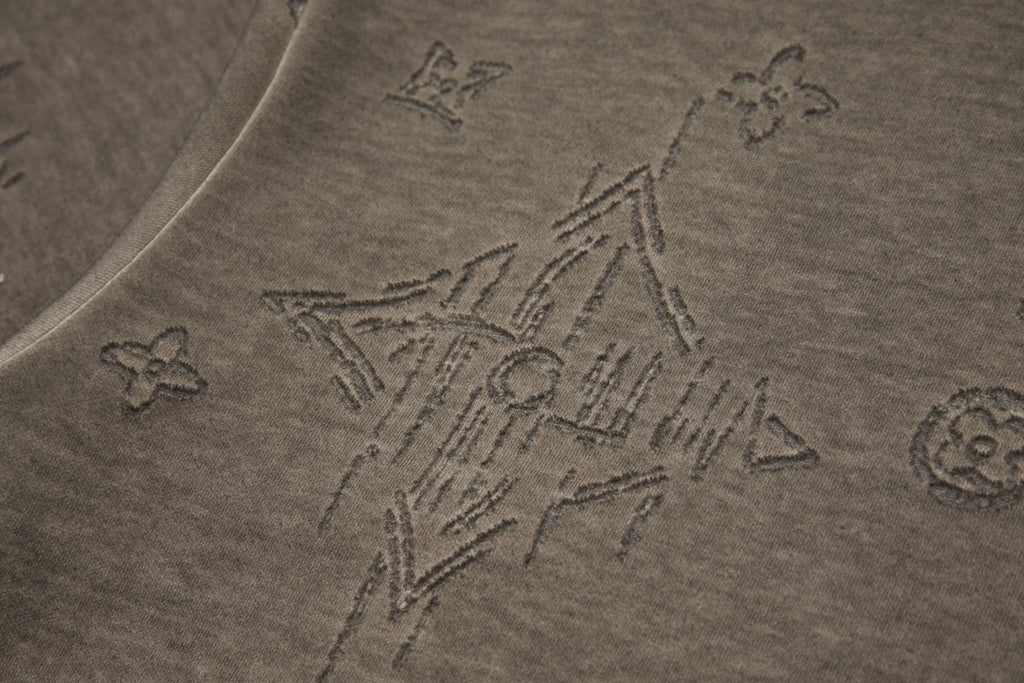 Burnt jacquard short sleeved shirt