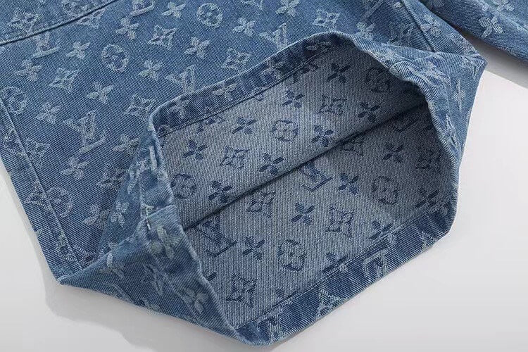 Denim Jacquard Shorts