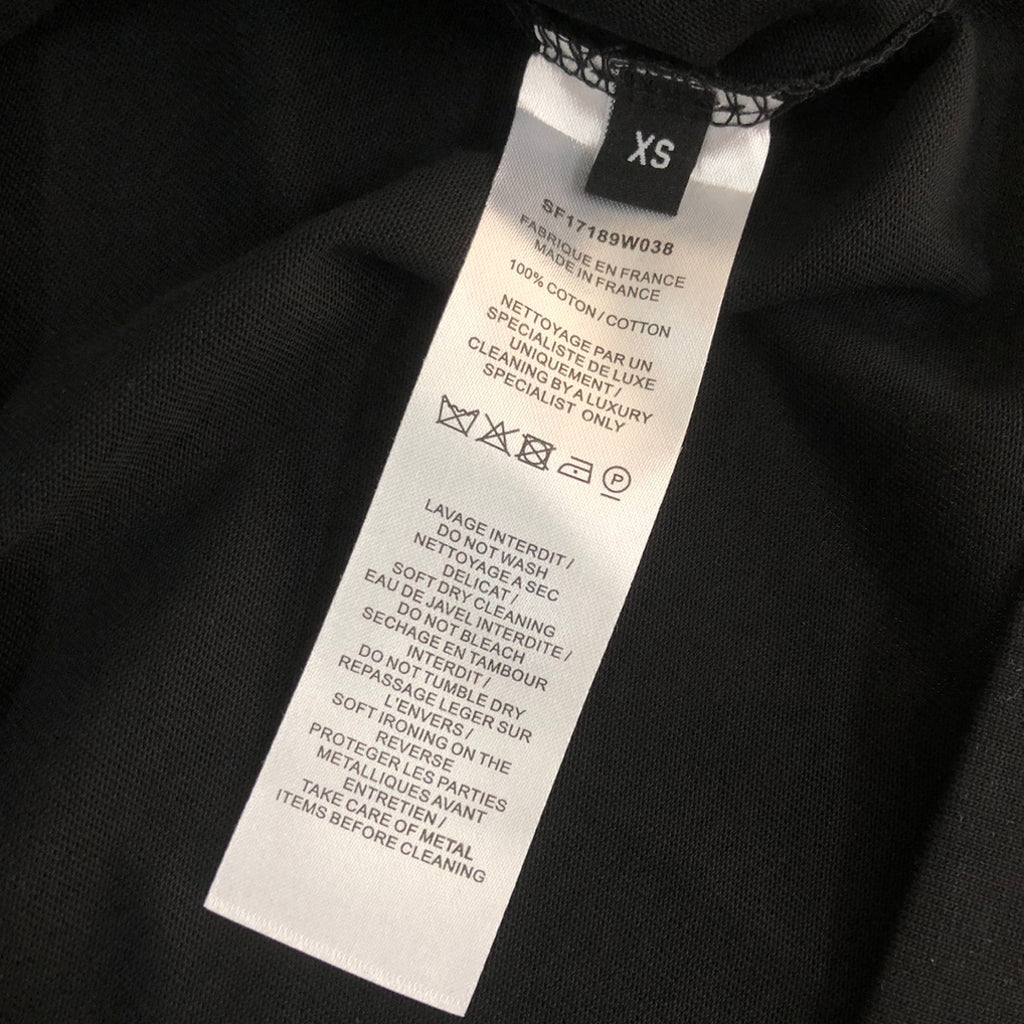 Adhesive printed letter round neck short sleeved T-shirt