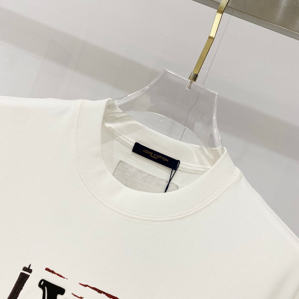 Landscape printed silicone letter T-shirt