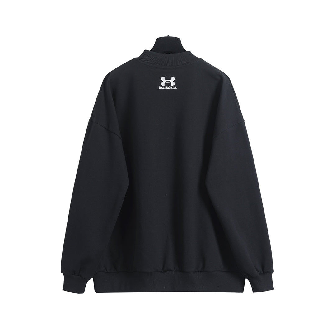 Embroidered round neck hoodie