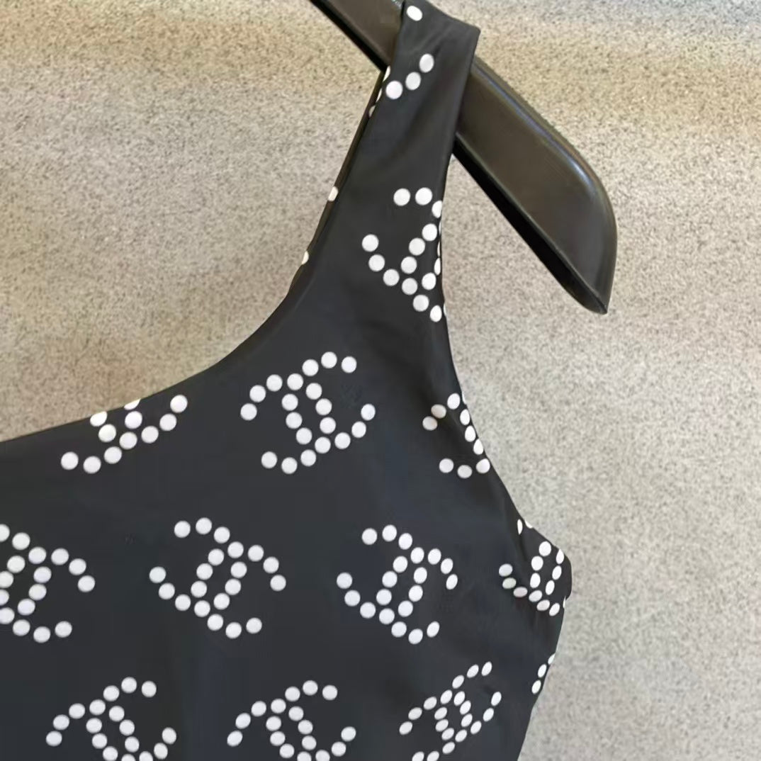 New printed single shoulder swimsuit