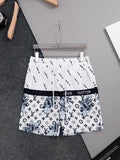 Straight striped spliced beach shorts