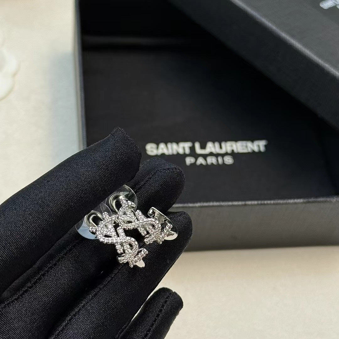 Full diamond earrings with letters
