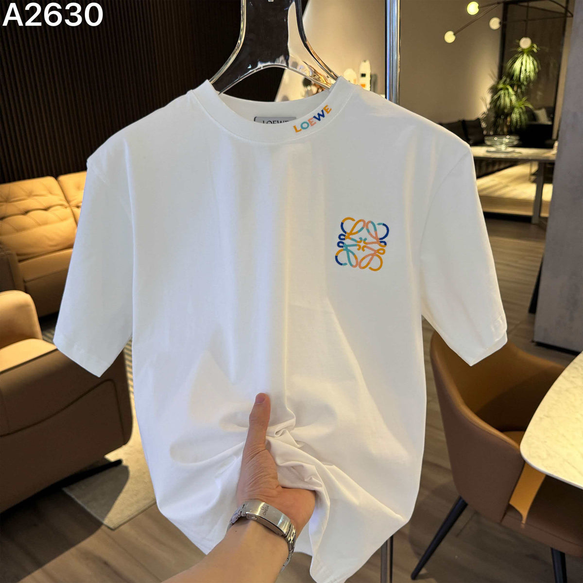 26ss new embroidery craft logo letter short sleeved shirt