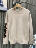 Sheep wool blended plain knitted sweater